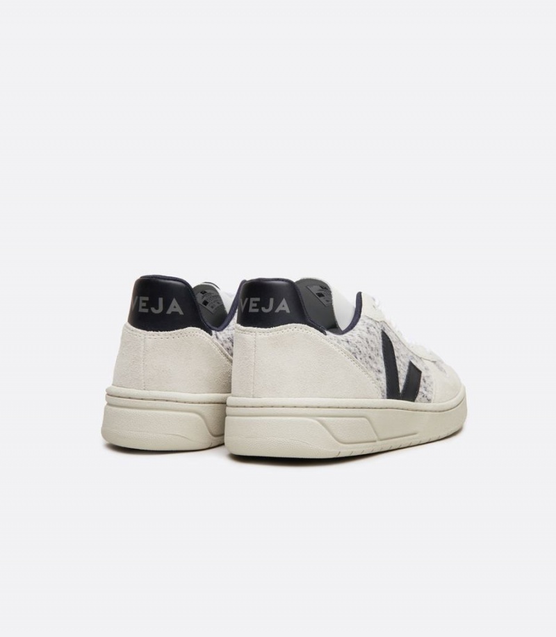 Veja V-10 Flannel Snow Muške Niske Tenisice Bijele Crne | YHD4558BQ