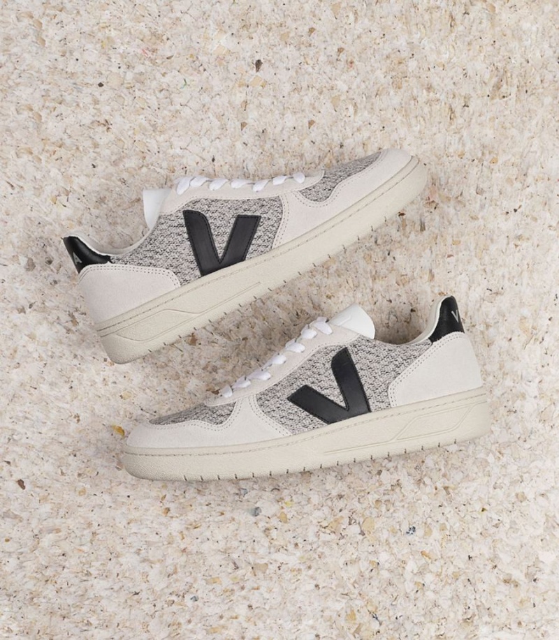 Veja V-10 Flannel Snow Muške Niske Tenisice Bijele Crne | YHD4558BQ