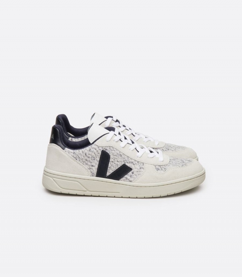 Veja V-10 Flannel Snow Muške Niske Tenisice Bijele Crne | YHD4558BQ
