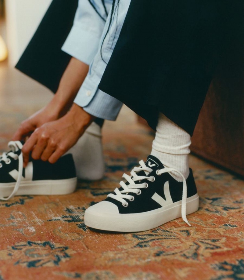 Veja Wata II Low Canvas Muške Niske Tenisice Crne | WAU6352SC